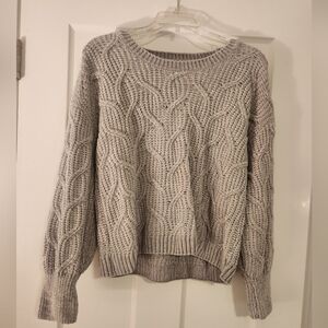 Cozy Gray Cable Knit Sweater